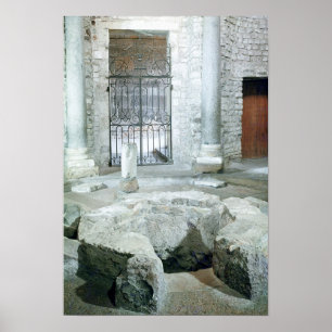 Inneres der achteckigen Taufkirche Poster