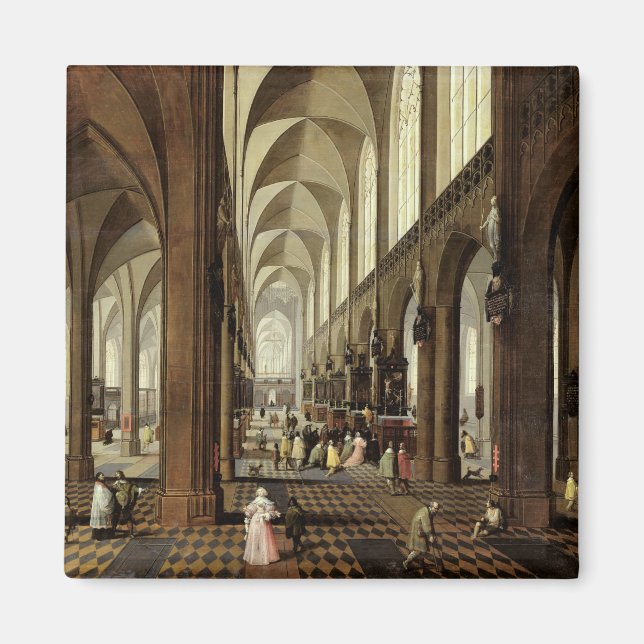 Inneres der Kathedrale Antwerpen, c.1650 Magnet (Vorne)