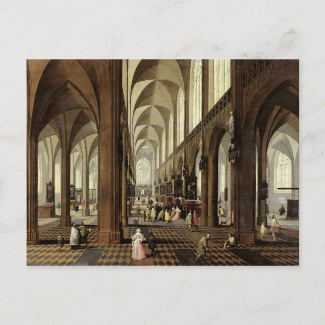Inneres der Kathedrale Antwerpen, c.1650 Postkarte (Vorderseite)