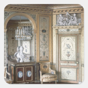 Inneres des Boudoir von Marie Antoinette Quadratischer Aufkleber