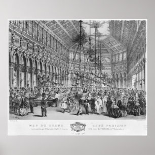Inneres des Grand Café Parisien, Paris Poster