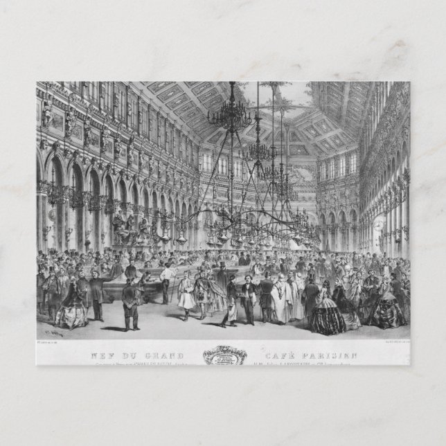 Inneres des Grand Café Parisien, Paris Postkarte (Vorderseite)