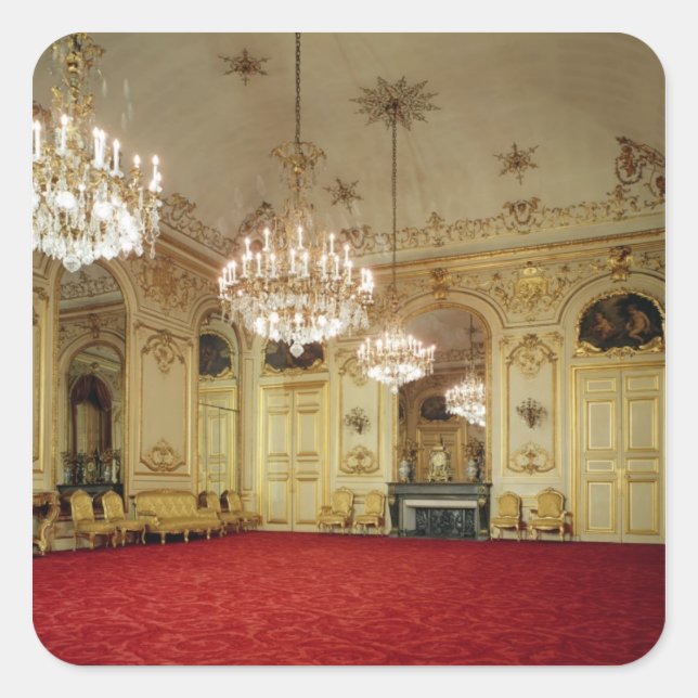 Inneres des Grand Salon Quadratischer Aufkleber (Vorderseite)