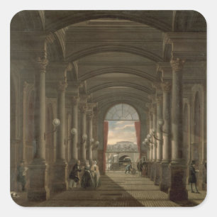 Inneres des Saint-Lazare Quadratischer Aufkleber