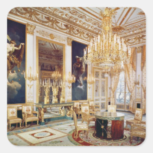 Inneres des Salon des Quatre Saisons Quadratischer Aufkleber