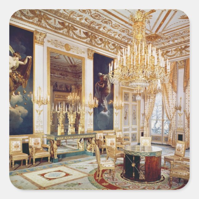 Inneres des Salon des Quatre Saisons Quadratischer Aufkleber (Vorderseite)