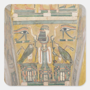 Inneres des Sarges von Imenemipet Quadratischer Aufkleber