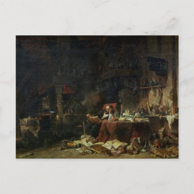 Inneres einer Alchemist-Studie Postkarte (Vorderseite)