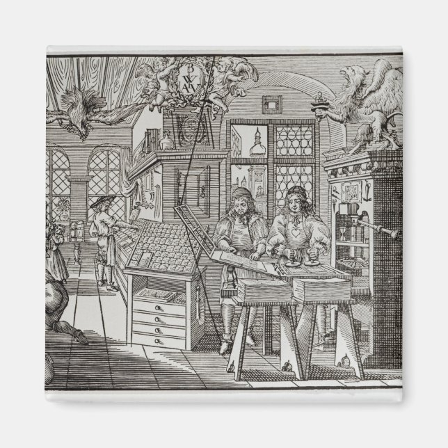 Inneres einer Druckerei in Nürnberg Magnet (Vorne)