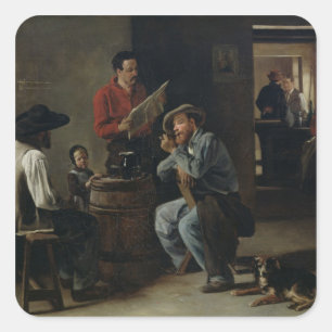 Inneres einer Taverne, 1859 Quadratischer Aufkleber