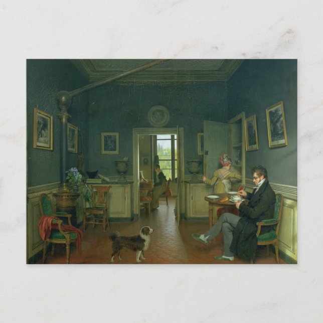 Inneres eines Essraumes, 1816 Postkarte (Vorderseite)