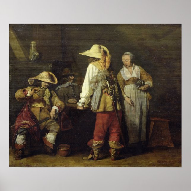 Inneres eines Gasthauses, 1636 Poster (Vorne)