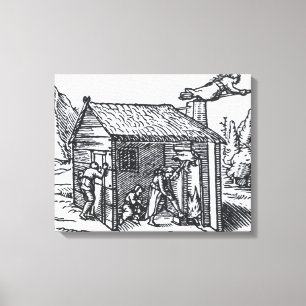 Inneres eines Hexenhauses, 1579 Leinwanddruck