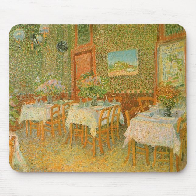 Inneres eines Restaurants von Vincent van Gogh Mousepad (Vorne)