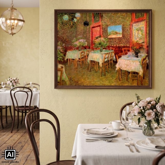 Inneres eines Restaurants von Vincent van Gogh Poster (Interior of a Restaurant by Vincent van Gogh is a vintage fine art post impressionism painting.)