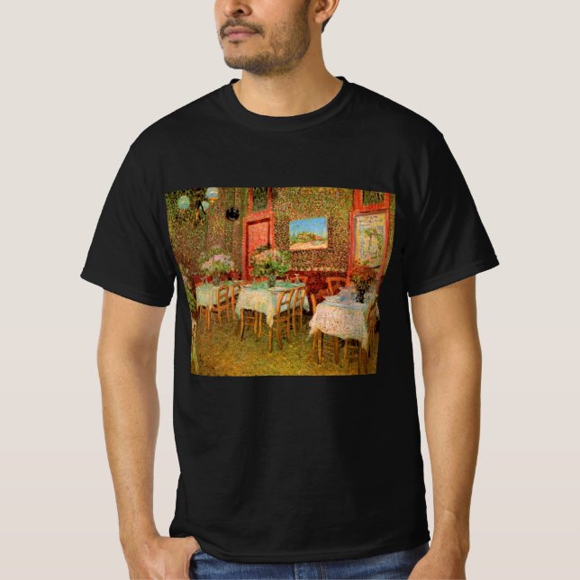 Inneres eines Restaurants von Vincent van Gogh T-Shirt (Vorderseite)
