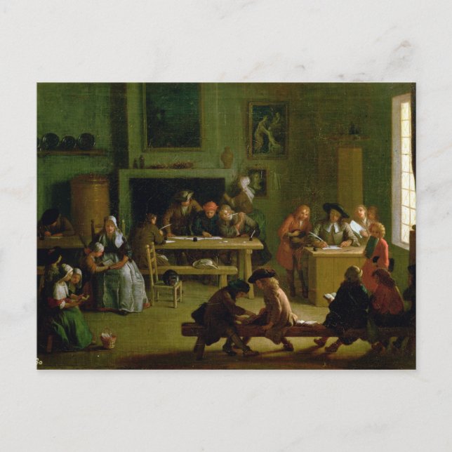 Inneres eines Schulzimmers Postkarte (Vorderseite)