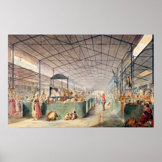 Inneres von Les Halles, 1835 Poster (Vorne)
