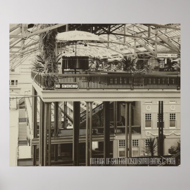 Inneres von San Francisco Sutro Bäder 1908 Poster (Vorne)