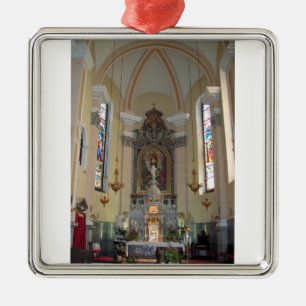 innerhalb der Kirche von Brezje, Slowenien Silbernes Ornament