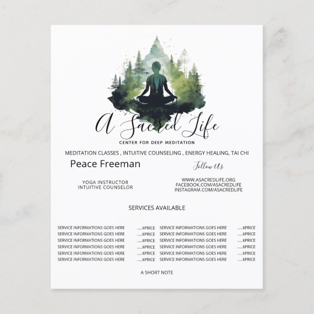 Innerhalb der Stille | Waldmeditation Flyer (Vorne)