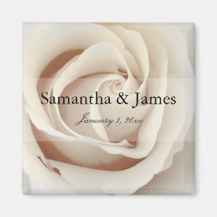 Innerhalb einer Eiscreme-Weiß-Rose Magnet