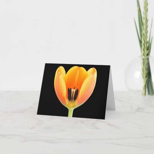 Innerhalb einer orangefarbenen Tulpe Dankeskarte (Vorderseite)