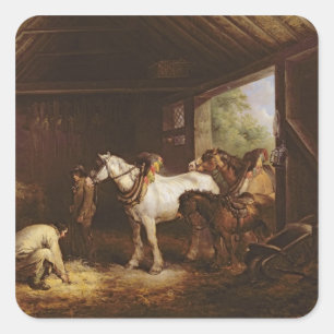 Innerhalb eines Stabes Quadratischer Aufkleber