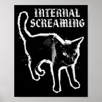Innerlich schreiende schwarze Katze Fell Angst got