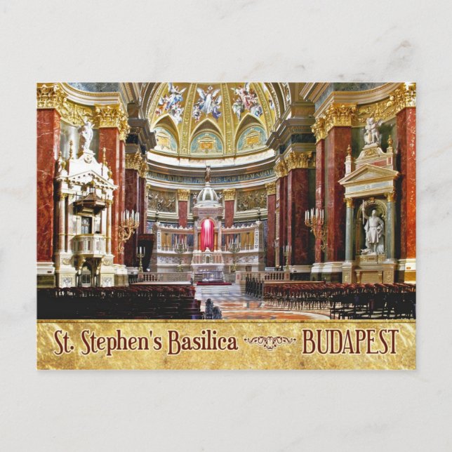 Innern der St. Stephans-Basilika in Budapest Postkarte (Vorderseite)