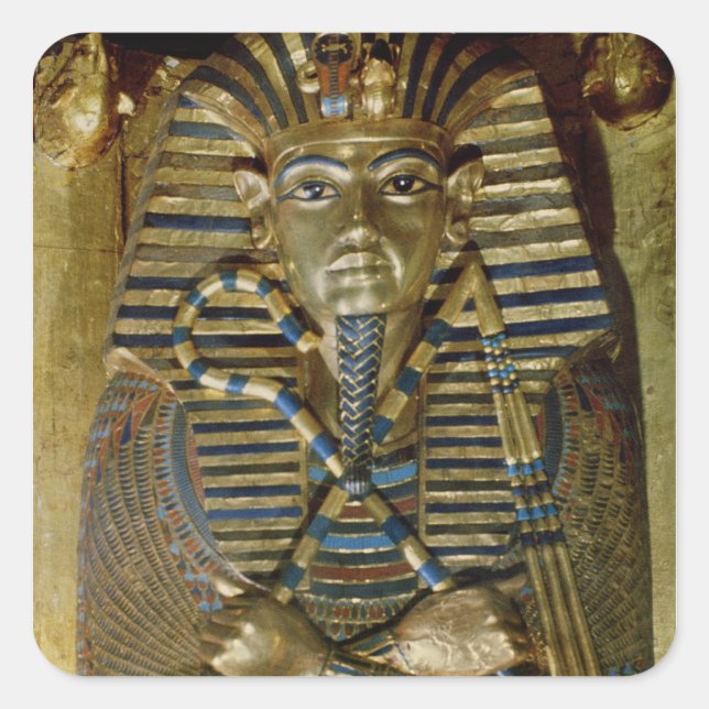 Innerster Sarg von Tutankhamun Quadratischer Aufkleber (Vorderseite)