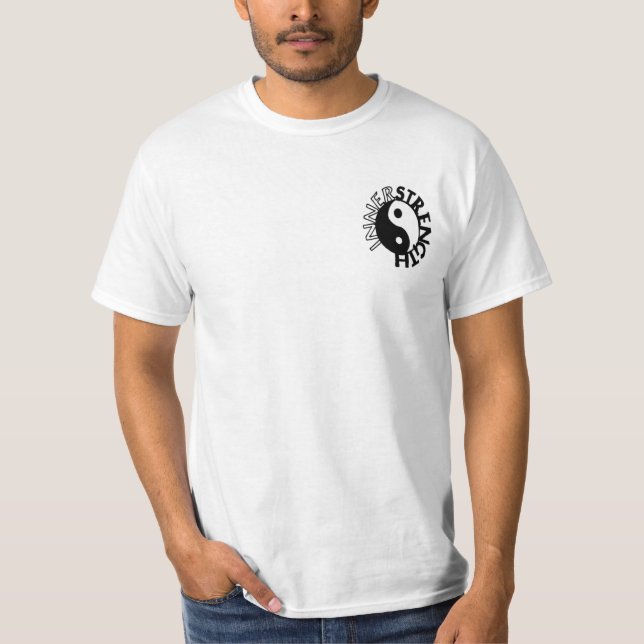 innerstrength Weiß mit schwarzem Logo T-Shirt (Vorderseite)