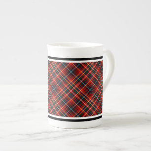 Innes Family Tartan Rot und Schwarz Kariert Prozellantasse