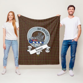 Innes of Cowie Clan Abzeichen Tartan Kariert Fleecedecke