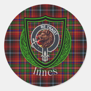 Innes schottischer Clan Tartan & Wappen Runder Aufkleber