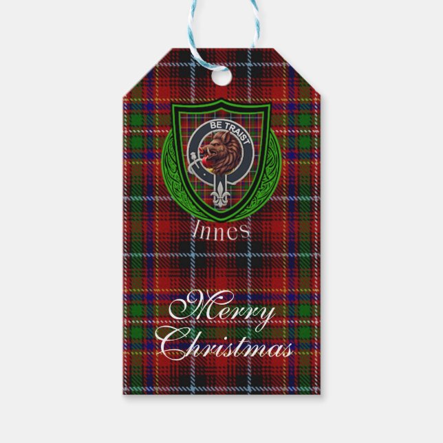 Innes Scottish Clan Tartan & Crest Geschenkanhänger (Vorderseite)