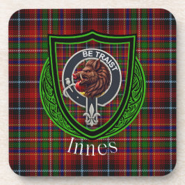 Innes Scottish Clan Tartan & Crest Getränkeuntersetzer