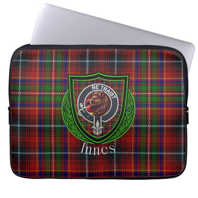 Innes Scottish Clan Tartan & Crest Laptopschutzhülle (Vorderseite)