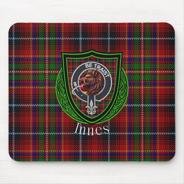 Innes Scottish Clan Tartan & Crest Mousepad (Vorne)