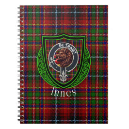 Innes Scottish Clan Tartan & Crest Notizblock