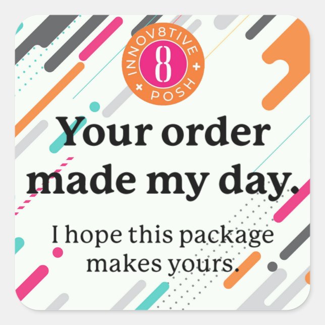 Innov8tive + Klicken Sie auf den Bestellaufkleber Quadratischer Aufkleber (Vorderseite)