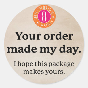 Innov8tive Posh Ihre Bestellung Aufkleber