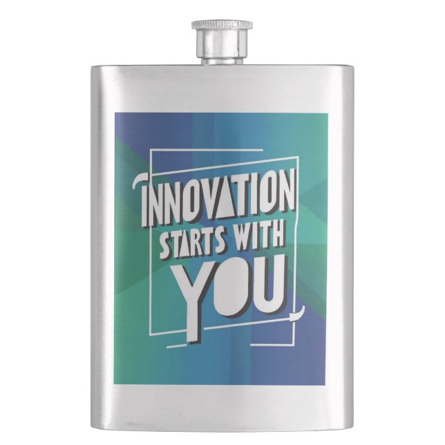 Innovation beginnt mit Option 3 Flachmann (Vorderseite)