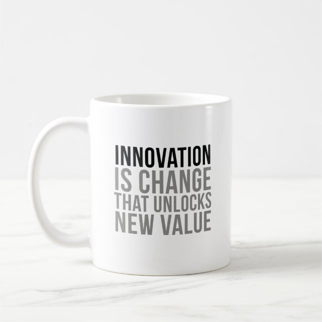 Innovation ist Änderung Kaffeetasse (Links)