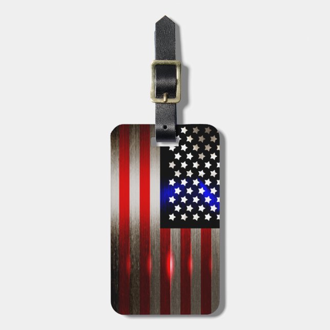 Innovative Laser-Schnitt-amerikanische Flagge 2 Gepäckanhänger (Vorderseite vertikal)