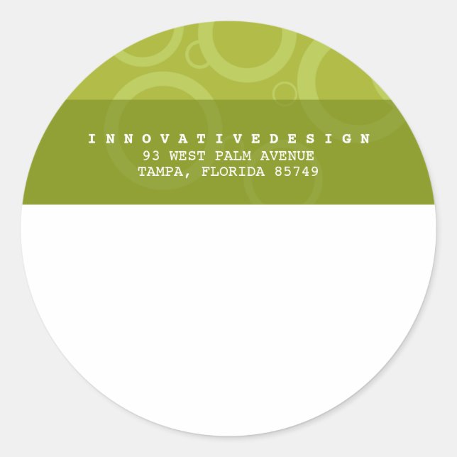 Innovative Mailing-Label-Aufkleber Runder Aufkleber (Vorderseite)