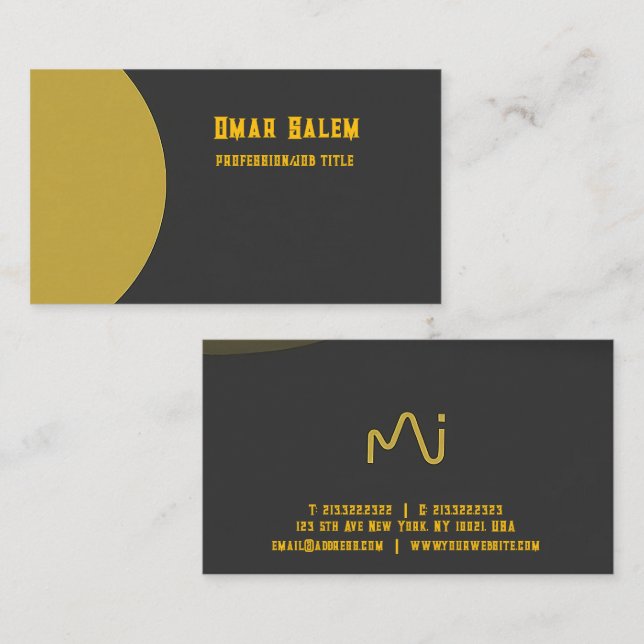 "Innovative Visitenkarte mit goldenen Touchs (Vorne/Hinten)