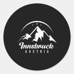 Innsbruck Austria Ski Resort Skifahren Snowboarden Runder Aufkleber