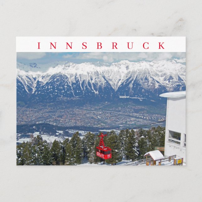 Innsbruck Bergbahn Aussicht Postkarte (Vorderseite)