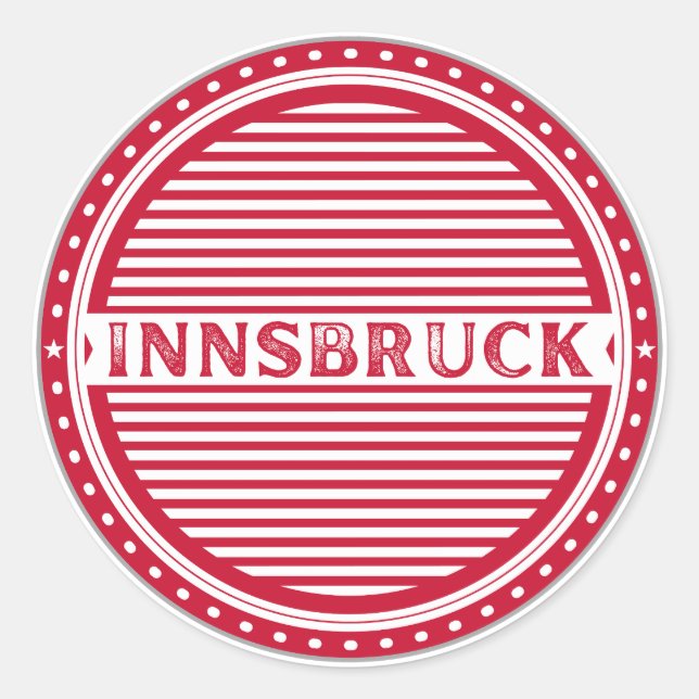 Innsbruck City Pride Emblem – Austria Identity Runder Aufkleber (Vorderseite)